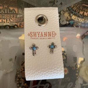 Cross Turquoise Earrings